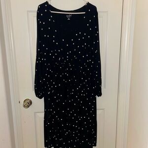 Ingrid & Isabel Maternity Black Dress with White Polka Dots